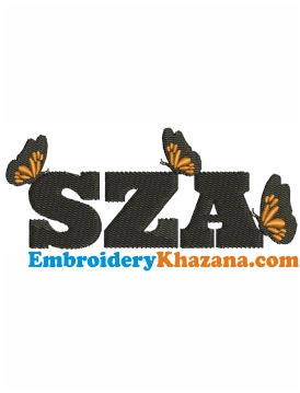 SZA Butterfly Embroidery Design