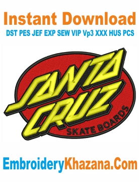 Santa Cruz Skateboards Logo Embroidery Design