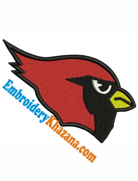 School Mascot Cardinal Logo Embroidery Design