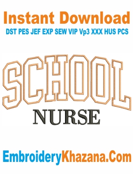 School Nurse Embroidery Design