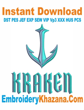 Logo Seattle Kraken Embroidery Design