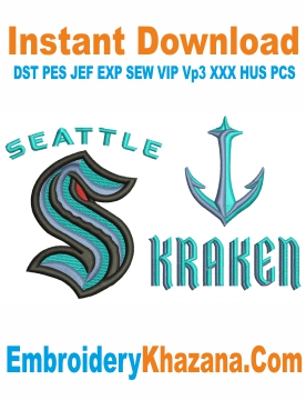 Seattle Kraken Machine Embroidery Design