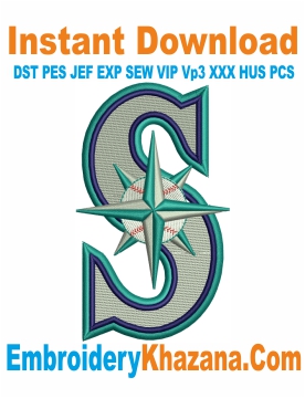 Seattle Mariners Logo Embroidery Designs