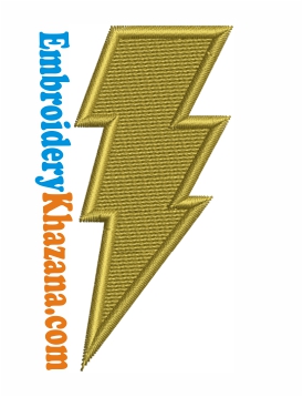Shazam Lightning Bolt Embroidery Design