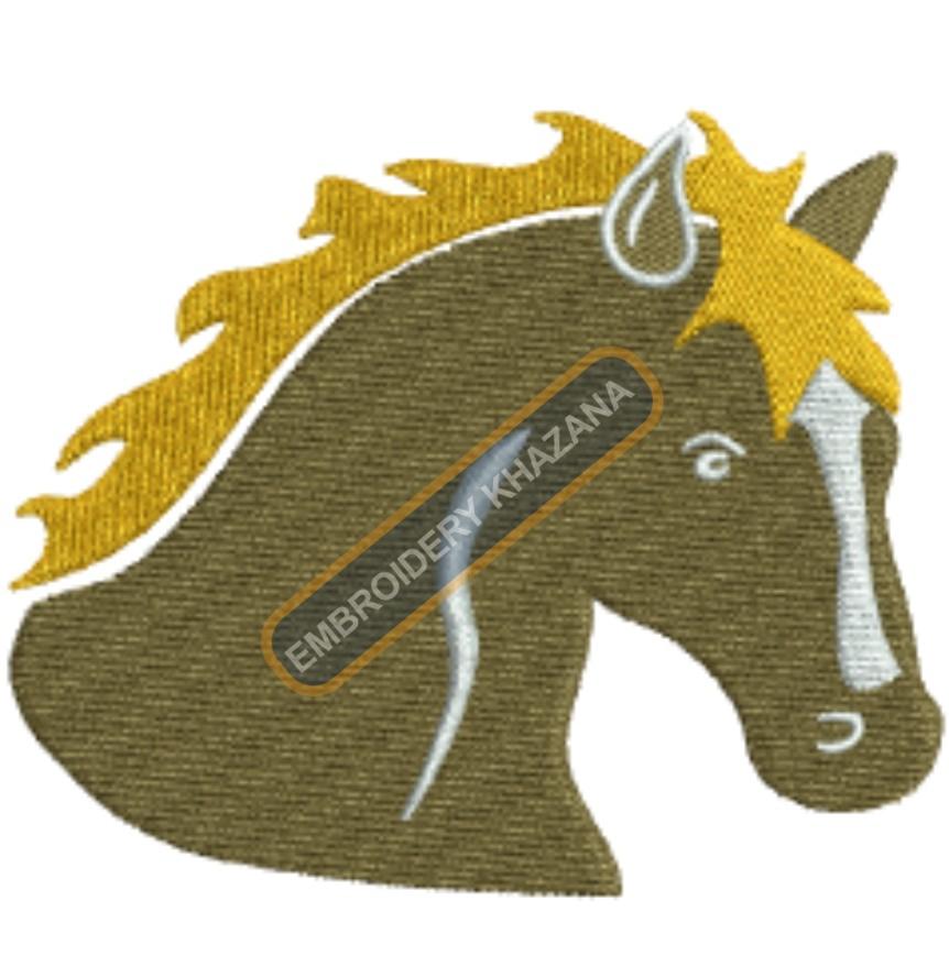 Simple Horse Face Embroidery Design
