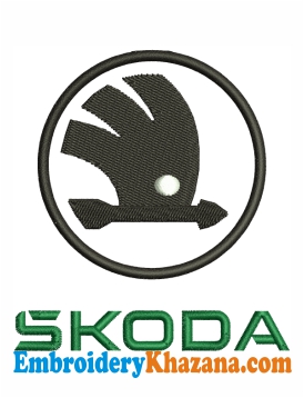 Skoda Logo Embroidery Design  Skoda Cars Logo Embroidery File