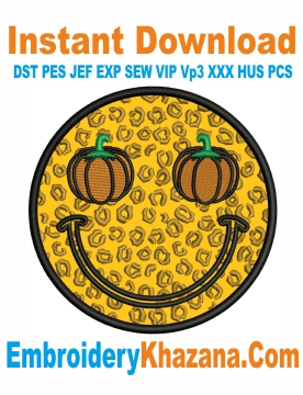 Smile Pumpkin Applique Embroidery Design