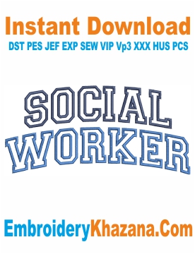 Social Worker Embroidery Design