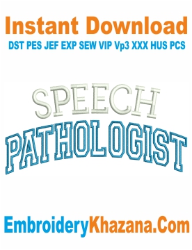 Speech Pathologist Embroidery Designs