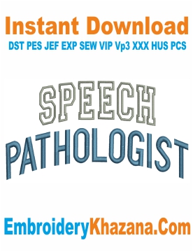 Speech Pathologist Embroidery Design