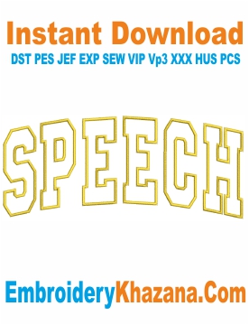 Speech Embroidery Design