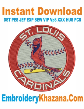 St Louis Cardinals Circle Logo Embroidery Design