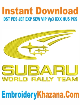 Subaru World Rally Team Logo Embroidery Design