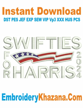 Swifties For Harris Cap Embroidery Design