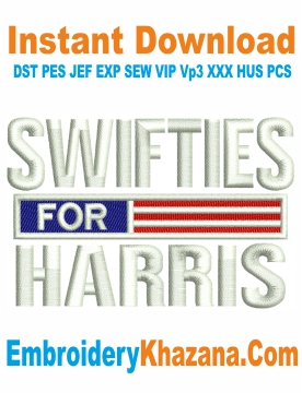 Swifties For Harris Flag Cap Embroidery Design