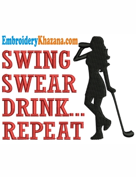 Swing Swear Embroidery Design