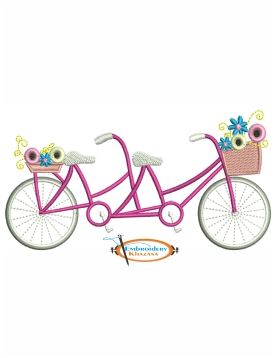 Tandem Bicycle Embroidery Design