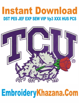 Tcu Horned Logo Embroidery Design