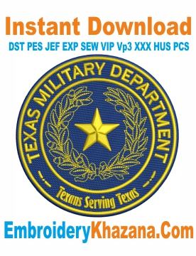 Texas Military Department Embroidery Design