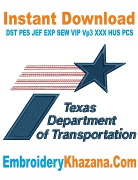 Texas Department of Transportation Embroidery Design
