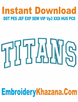 Tennessee Titans Machine Embroidery Design