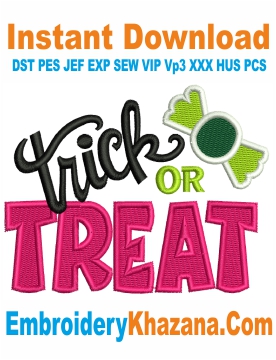 Trick or Treat Halloween Embroidery Design