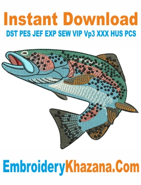 Trout Fish Embroidery Design