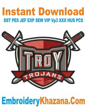 Troy Trojans Logo Embroidery Design