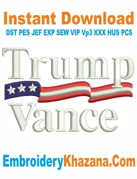 Trump Vance 2024 Cap Embroidery Design