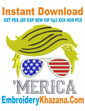 Trump America Embroidery Design