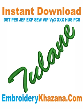 Tulane Embroidery Design