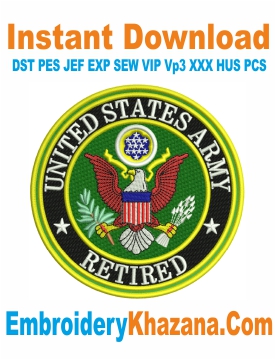 US Army Retired Embroidery Designs