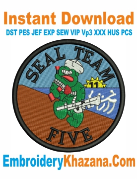 US Navy Seal Five Embroidery Design