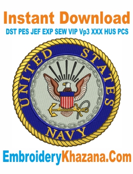 US Navy Logo Embroidery Design