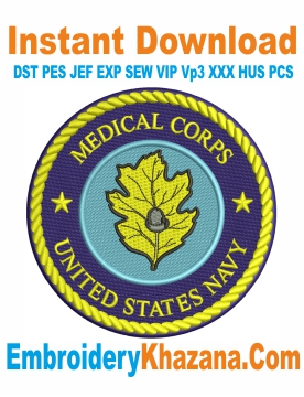 US Navy Medical Corps Embroidery Design