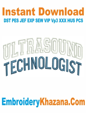 Ultrasound Technologist Embroidery Design