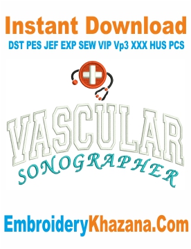 Vascular Sonographer Embroidery Design