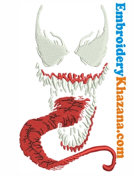 Venom Scary Face Embroidery Design