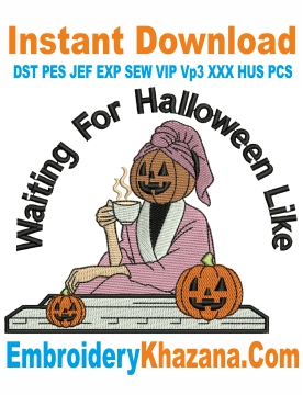 Waiting For Halloween Embroidery Design