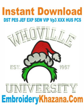 Whoville University Embroidery Design