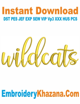 Wildcats 3D Puff Letters Embroidery Design