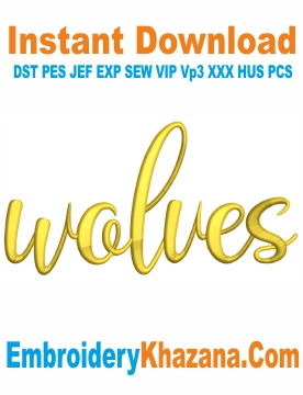 Wolves 3D Puff Letters Embroidery Design