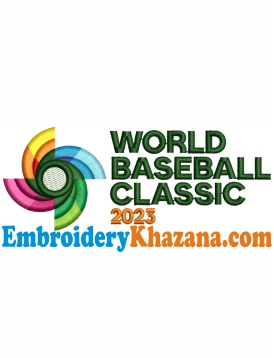 World Baseball Classic Logo Embroidery Design
