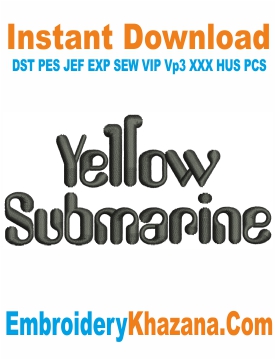 Yellow Submarine Logo Embroidery Design