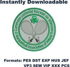 Racquetball Association of Ireland embroidery design