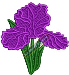 Purple Flower Embroidery Design