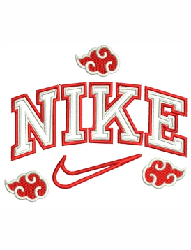 Nike Red Border Embroidery Design